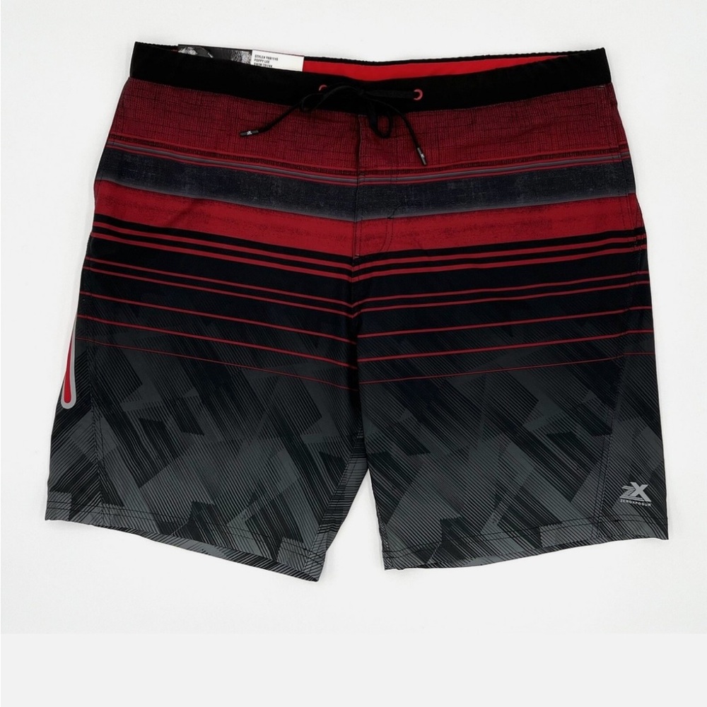 NWT ZeroXposur Red and Black Board Shorts Swimwear